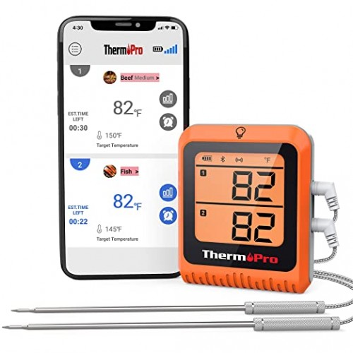 ThermoPro TP920 Ψηφιακό Θερμόμετρο Μαγειρικής με 2 Ακίδες Ασύρματο Bluetooth εφαρμογή