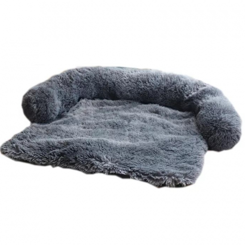Κρεβάτι σκύλου χνουδωτό για το καναπέ 130*105*18cm Dark Grey - 0147