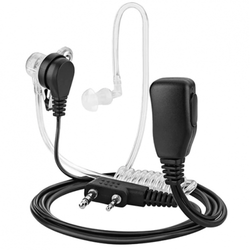 Ακουστικά μικρόφωνο 2 Pin PTT με σπιράλ για ασυρμάτους Baofeng TYT - 1090