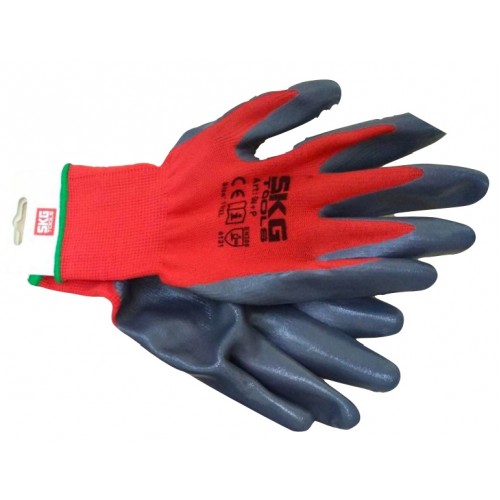 Γάντια νιτριλίου κόκκινο γκρι βαρέως τύπου 45gr No10