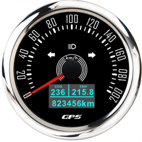 Αναλογικό κοντέρ 200 km/h με GPS για αυτοκίνητα σκάφη φορτηγά Μαύρο - 0297