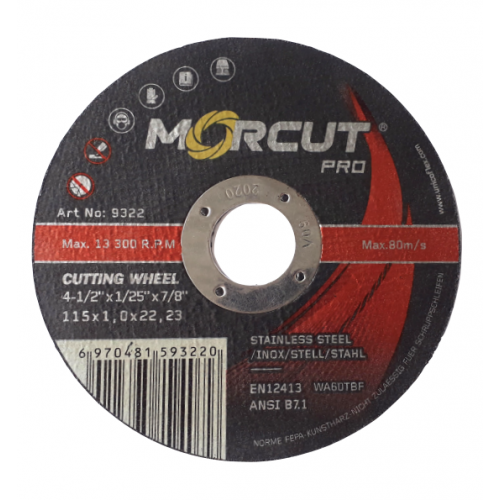 Τροχός δίσκος κοπής INOX σιδήρου Morcut Pro 9322 Φ115Χ1.0 