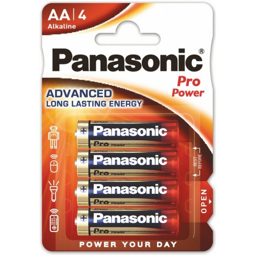 4 x Panasonic Alkaline PRO Power LR6/AA
