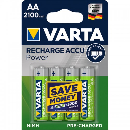 Επαναφορτιζόμενες Μπαταρίες 4 x Varta Ready2use R6 AA Ni-MH rechargeable Batteries 2100 mAh