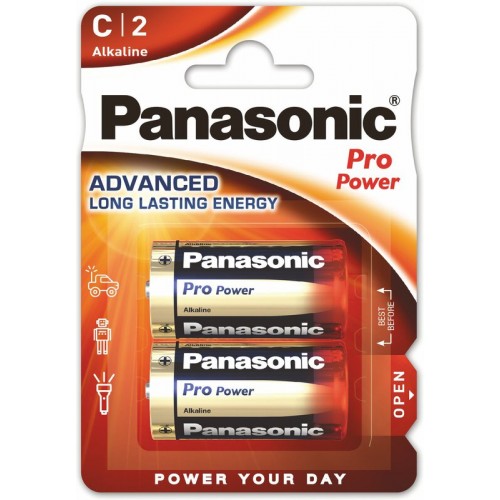 2 x Panasonic Alkaline PRO Power LR14/C