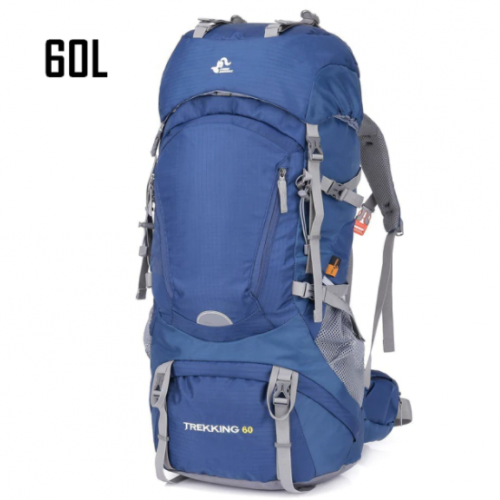Σακίδιο πλάτης 60L για Ορειβασία Κάμπινγκ Πεζοπορία Ψάρεμα - Blue
