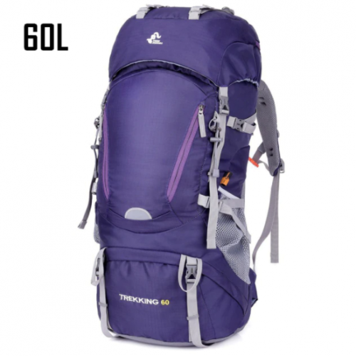 Σακίδιο πλάτης 60L για Ορειβασία Κάμπινγκ Πεζοπορία Ψάρεμα - Purple