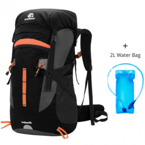 Σακίδιο πλάτης 50L για Ορειβασία Κάμπινγκ Πεζοπορία Ψάρεμα + Water Bag Black - 2669