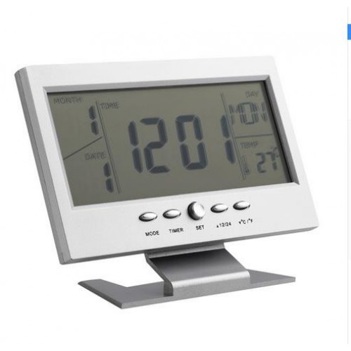 Επιτραπέζιο ψηφιακό ρολόι με θερμόμετρο - AM067